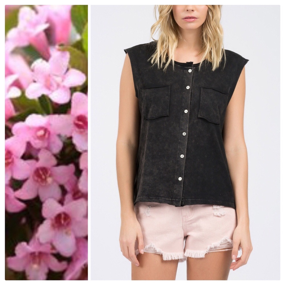 *CLEARANCE* Softest Burnout Boho Black Tee - Picture 5 of 7